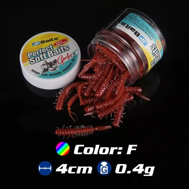 50pcs Earthworm baits Worm Soft Fishing Lure Artificial Rubber Silicone Bait 4cm 3