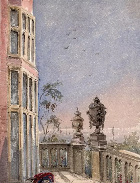 CAROLINE ANN BRERETON Watercolour Painting MR WOODHALLS GARDEN SCARBOROUGH 1851
