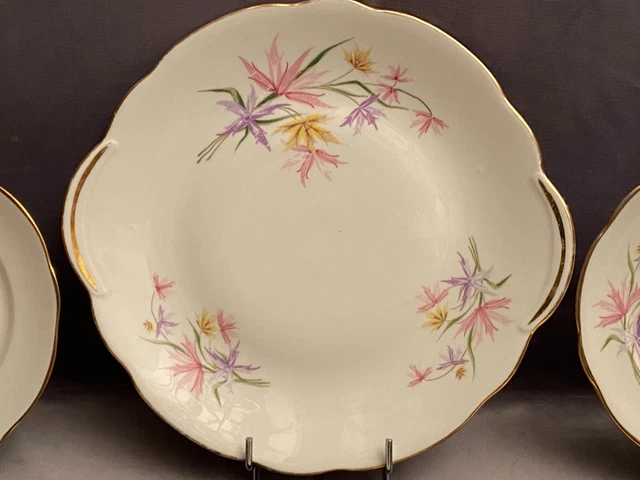 Service à dessert en porcelaine de Limoges à décor floral plat 12 assiettes 3