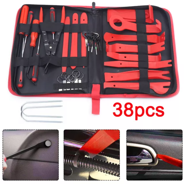 38pcs Car Audio Interior Trim Removal Pry Tool Kit Car Panel Dashboard Clip Kit