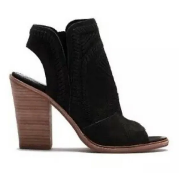 VINCE CAMUTO WOMEN Karinta Ankle Leather Heels Open peep Toe Boots ...