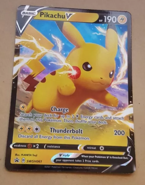 Pokemon Promo Card - Sword And Shield - Pikachu V Swsh061 (Holo) Nm
