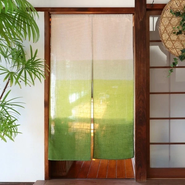 LIGICKY Noren Giapponese 85x150 Cm - Tenda Per Porta Con Geisha, Kimono E Fiori Di Ciliegio - Decorazione Casa In Poliestere