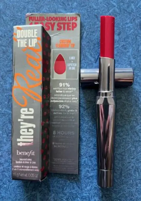 Benefit They're Real! Double The Lip Mini Lipstick & Liner In One, Revved Up Red