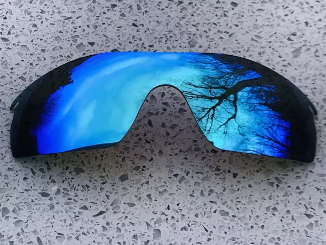 Geätzt Eisblau Spiegel Ersatzglas Für Oakley Radarlock XL + Carry Tasche