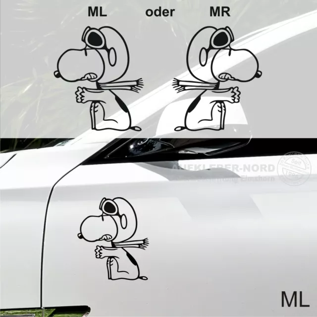 Snoopy Autoaufkleber 50cm Kofferraum gucken B110 Seiten