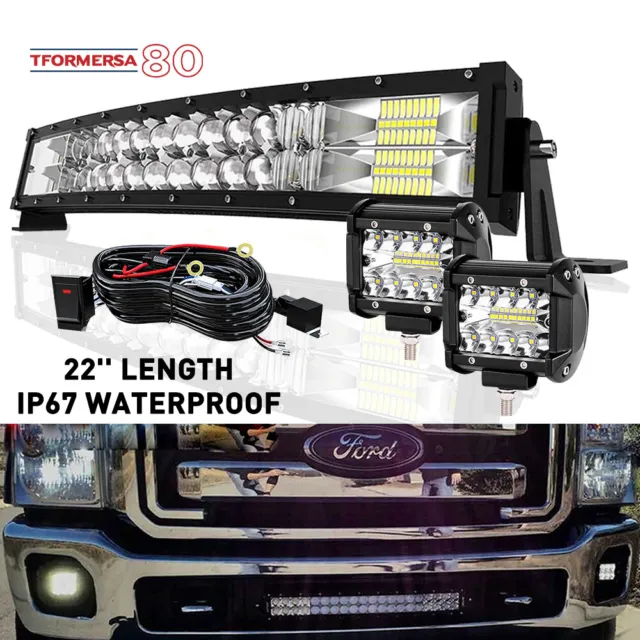 22'' inch Front LED Light Bar for Lawn Tractor Club Car EZGO Golf Cart +Wiring