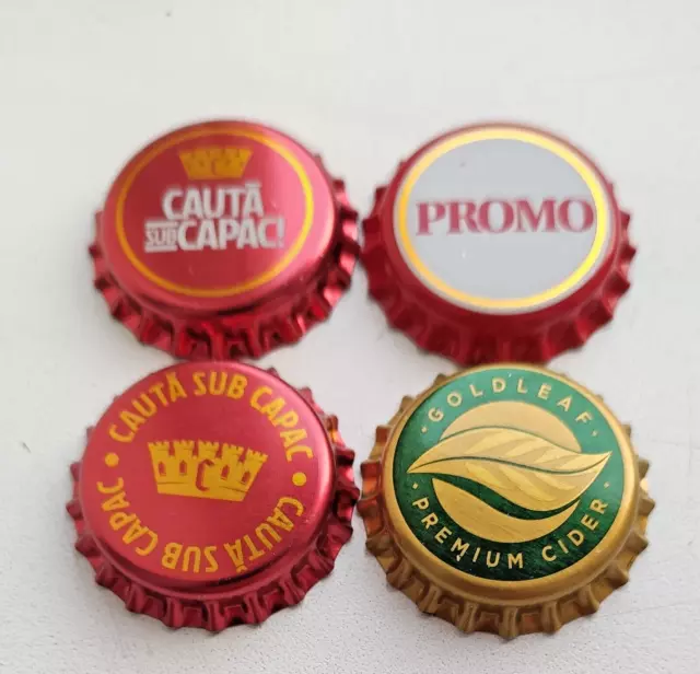 4 UNUSED Beer & Cider Caps from MOLDOVA, Chisinau Brand