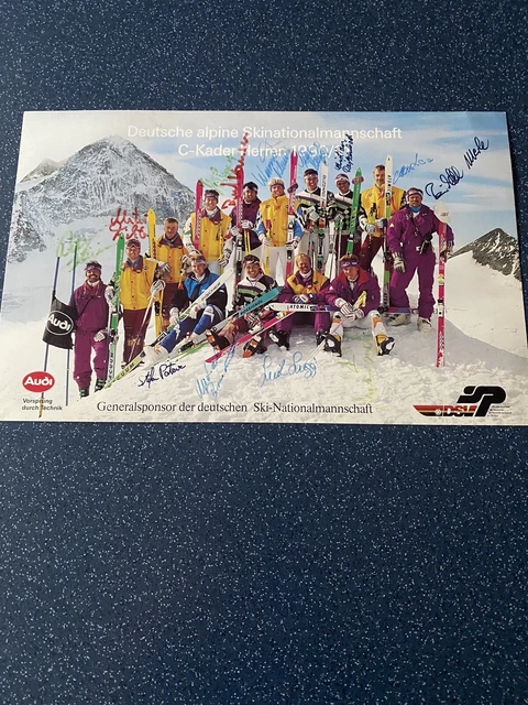 AUTOGRAMMK DEUTSCHE ALPINE Skinationalmannschaft CKader Herren 1990/91