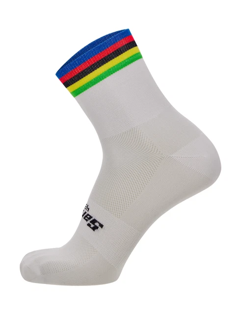 Official UCI World Champion High Profile Socks White by Santini Official UCI World Champion High Profile Socks White by Santini