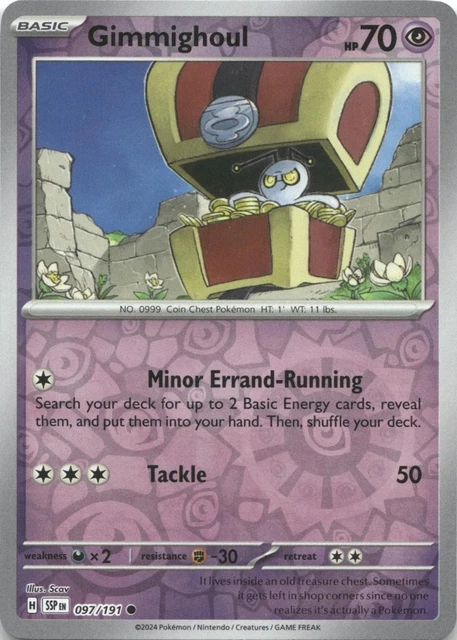 gimmighoul pokemon card price - Scarlet & Violet - Paradox Rift - - 088/182 variation to centering Gimmighoul 097 SV08 Surging Sparks