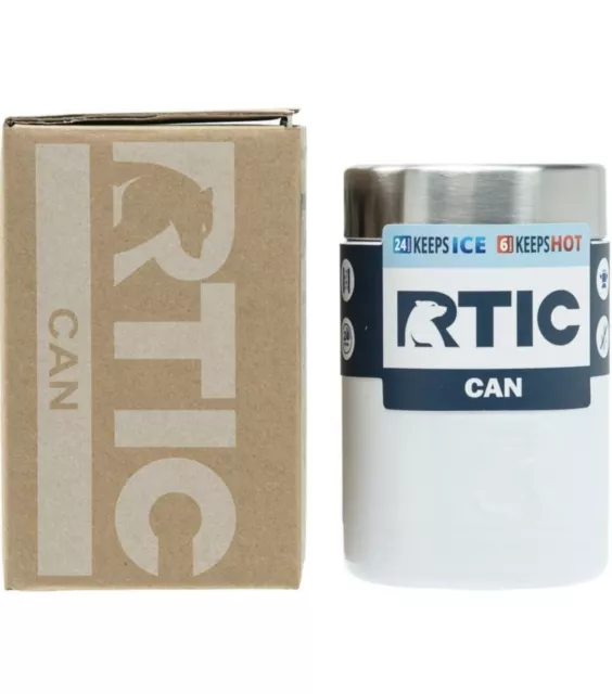 RTIC Can Cooler Koozie Vacuum Inulated 12 Oz White