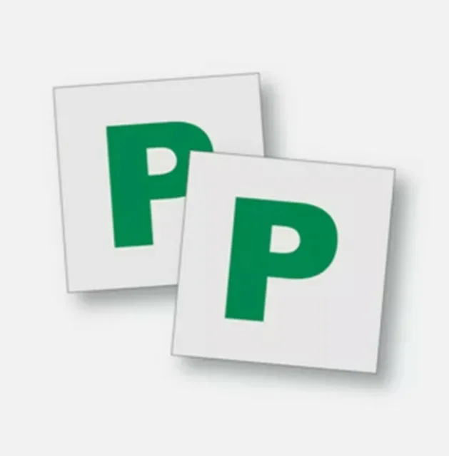 2 X P  Green Fully Magnetic Learner Driver P Plates Just Passed  Pass New Driver