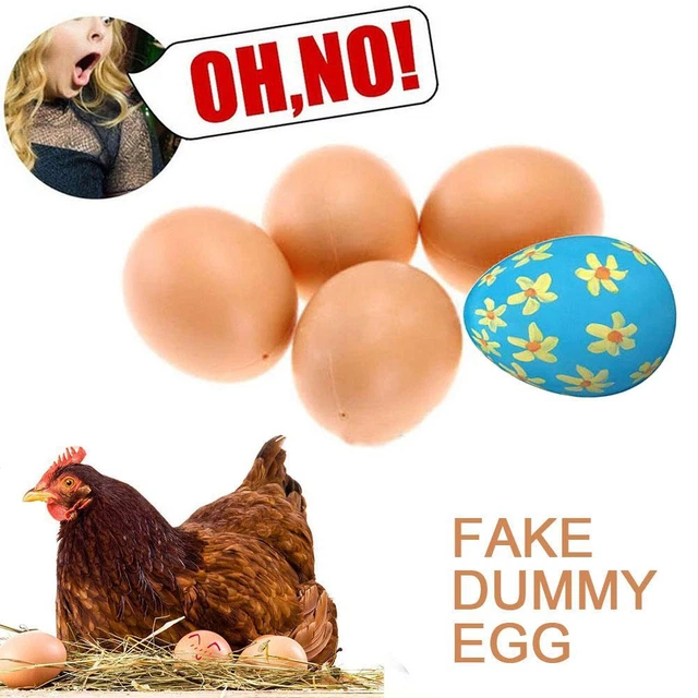 10*PLASTIC FAKE CHICKEN Eggs Poultry Layer Coop Hatching Simulation