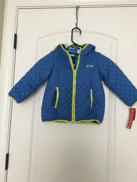 Weatherproof Toddler Boys Reversible Zip-Up Coat Size 3T