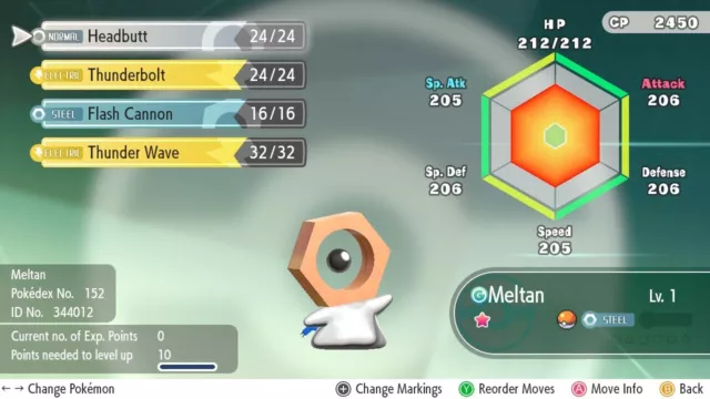 Pokemon Let’s Go Pikachu & Eevee - Ultra Shiny Meltan 6IV - Max AV - FAST TRADE