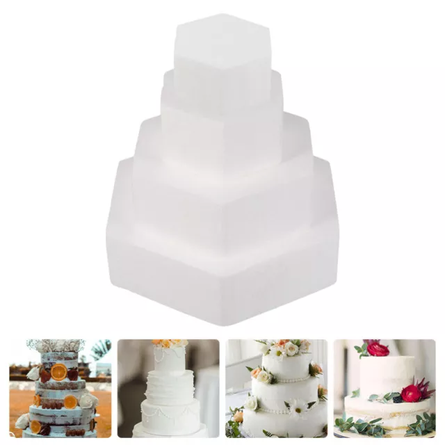 4 Pcs Practicing Fake Cake Party Supplies Rotating Stand Handcrafted Model Set
