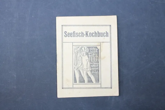 Vecchio Stampa Seefisch Libro di Cucina Pesce Collettore Vintage