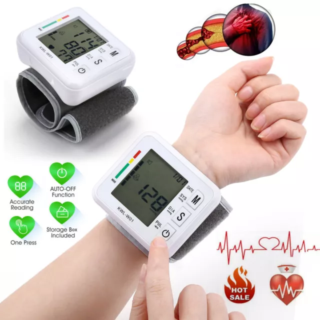 Digital Wrist Blood Pressure Monitor Heart Beat Rate Pulse BP Measure Machine