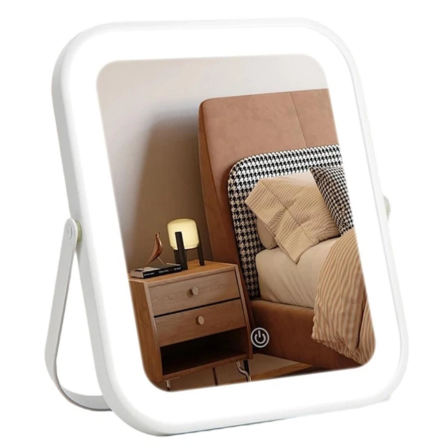 ZAEWRY Miroir grossissant pliable à LED,miroir de maquillage double face, grossissement 10x/1x,intensité réglable, miroir portable d'extérieur,blanc. | Leroy Merlin