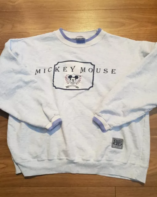 Disney Sweatshirt Womens XL Blue Pullover Vintage 90s USA Mickey Mouse