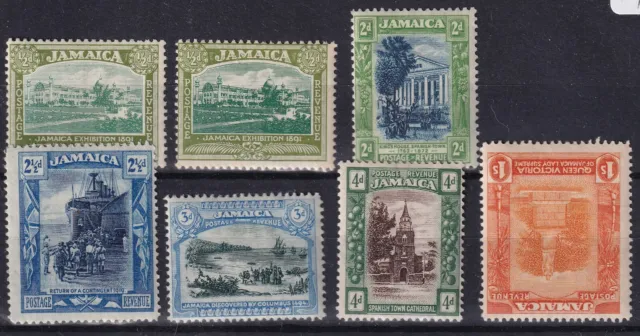 BC1880) Jamaica 1919-21 Pictorials watermark mult Crown CA  ½d (2 shades), 2d