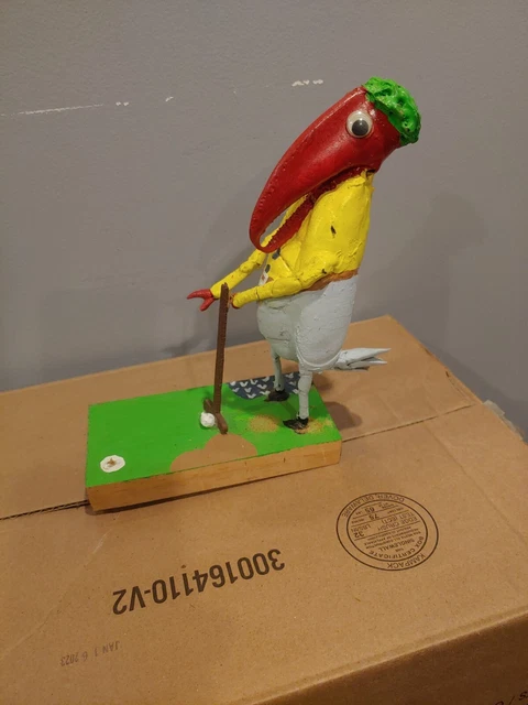 Buzzard Golf Lobster Shell Folk Art Figure Doll 9"x6" Maritime Cecil Nickerson