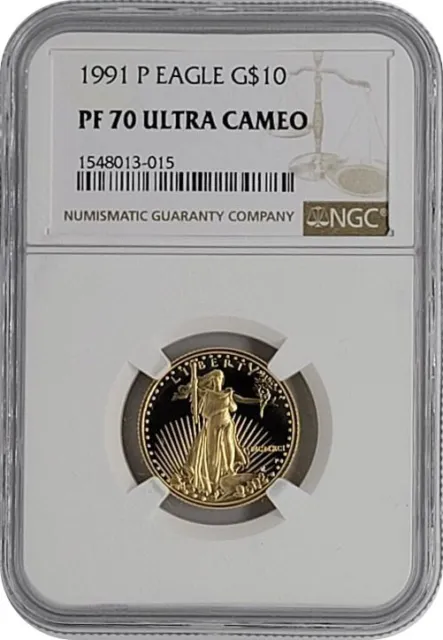 1991 P Proof American Gold Eagle $10 coin NGC PF70 Ultra Cameo