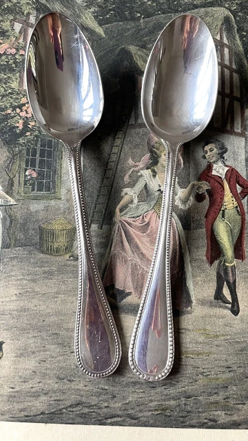 8 cuillères de table en métal argenté Ercuis, modèle « Choiseul », 8 cuillères à soupe Ercuis - France