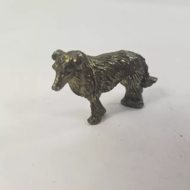 1981 VINTAGE RB RIcker Bartlett PEWTER Miniature DOG FIGURE Collie