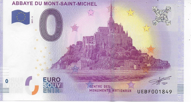 Billet O Euro 2017-3 Abbaye Du Mont Saint Michel