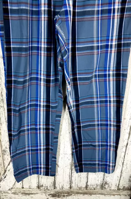 Penguin Munsingwear Blue Plaid Lounge Pants Drawstring Waist Men's Medium 3