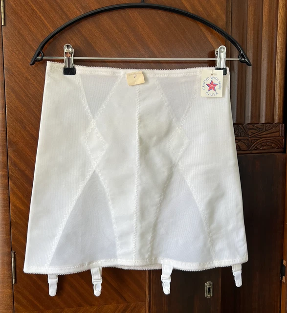 VINTAGE WHITE GIRDLE Garters Open Bottom Size 4XL 38 4 XL NOS Plus USA