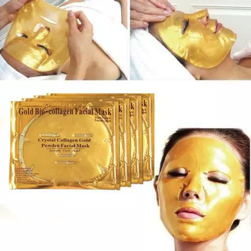 4 x Premium Gold Bio Collagen Crystal Face Mask, Anti Ageing Skin Care