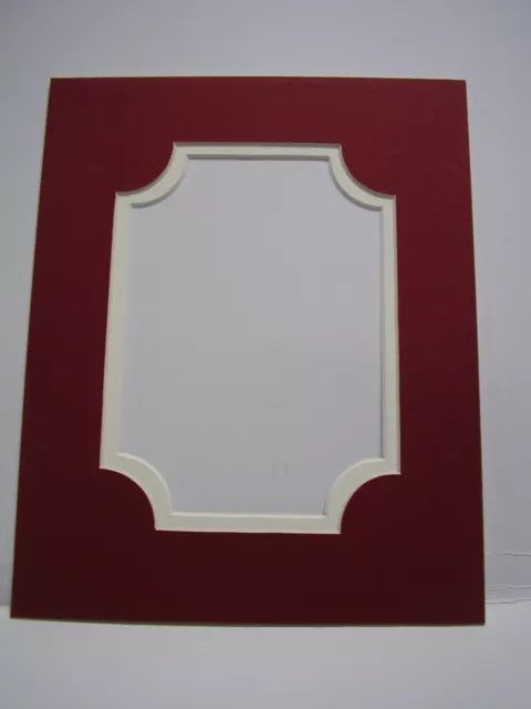 Picture Frame Classic Portrait Mat 11x14 for 8x10 photo Brick Red with Ivory