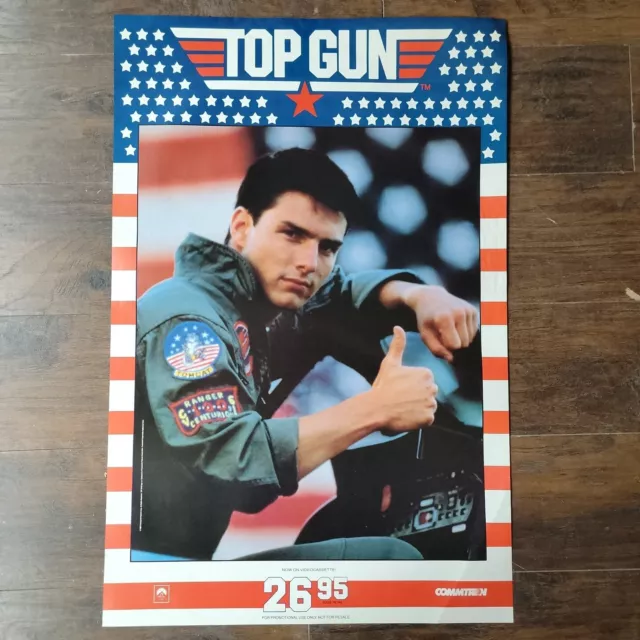 TOP GUN ORIGINAL 1986 MOVIE POSTER TOM CRUISE KELLY McGILLIS 23 x 34.5 ...