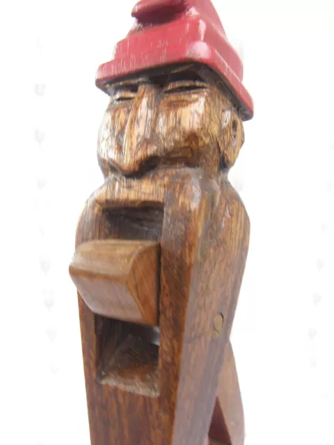 Vintage Black Forest Hand Painted Hand Carved Wooden Nut Cracker Old Man Gnome