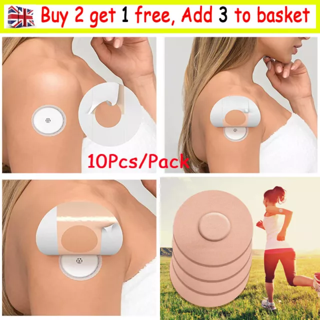 10 pz Copertura Sensore Freestyle Libre Patch Fisse Impermeabile Stock UK AC