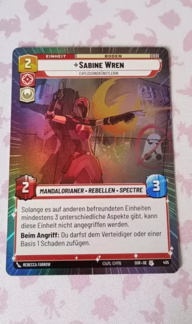 Star wars Unlimited 405 XSOR Sabine Wren Explosionskünstlerin Holo FOIL Deutsch