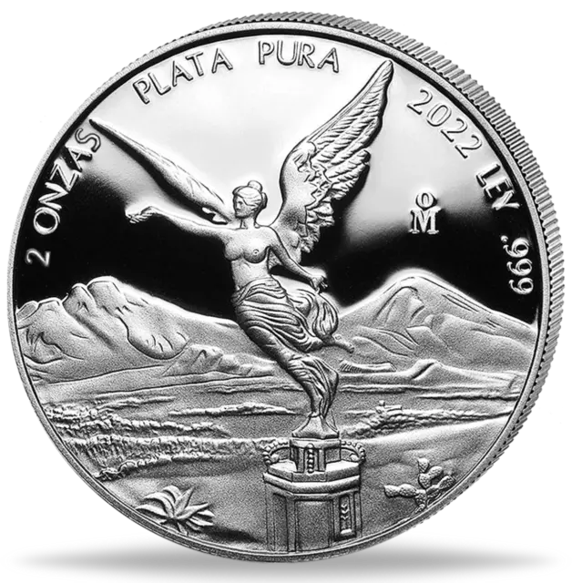 2 oz Silber Libertad 2022 Polierte Platte Mexico PP Plata Pura Proof in Kapsel