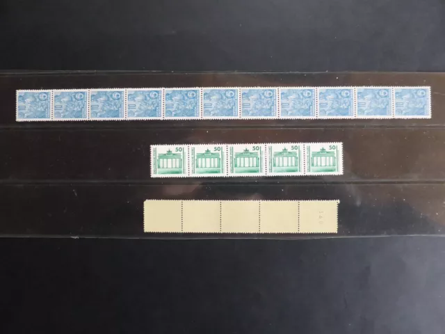 DDR: LOT - Rollenmarken-Ziffernzeichnung postfrisch als 11er + 5er Streifen Lot