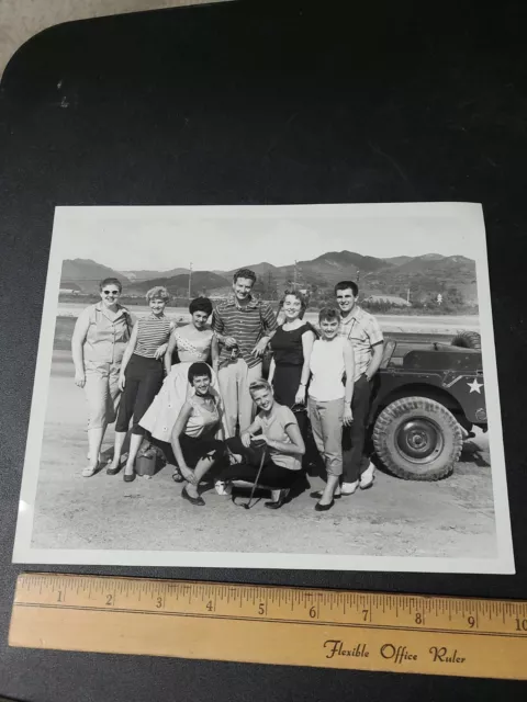 Korean War Property Of U.S. Army Photograph USO Show Girls Dave Ketchum Show