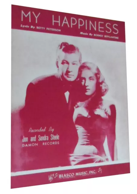 Vintage 1948 Sheet Music MY HAPPINESS Jon & Sondra Steele Piano Arrangement