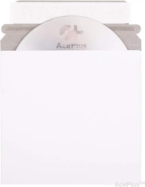 200 CD/DVD White Cardboard Mailers 5" X 5" - Self-Seal Flap and Easy Open Tear T
