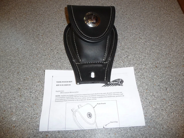 Indian OEM black leather tank pouch bag most 14-22 111 Chief RM etc 2880142-01