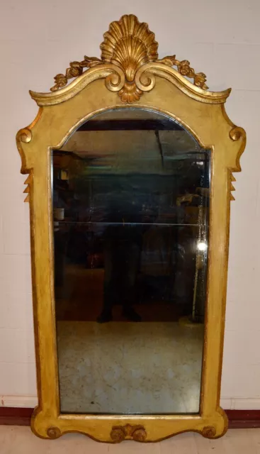 antica grande specchiera laccata e dorata Luigi Filippo  '800 piemontese 206 CM