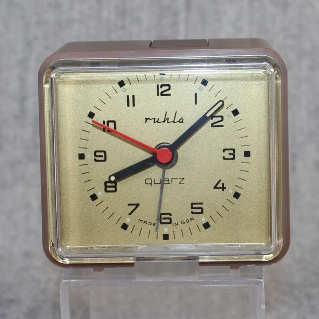 RUHLA Vintage Alarm Clock Mid Century GDR Made Not Working Need Repair PROP Only