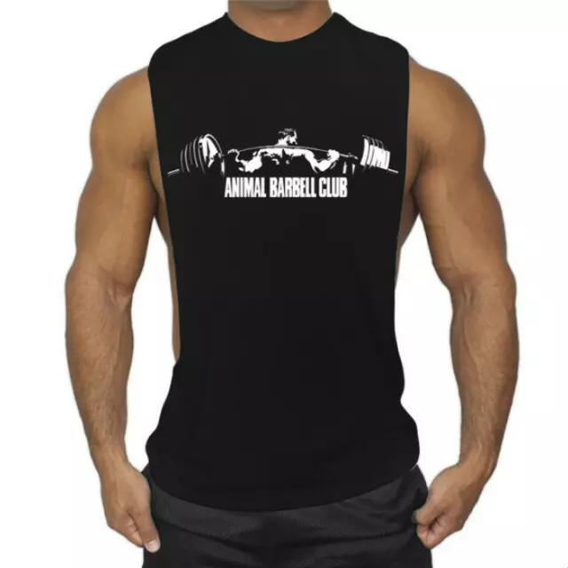 Mens Gym Singlet Tank Top Training Exercise Sports Vest Body Building Shirt