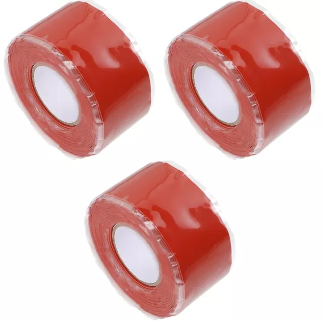 3 Pack Rot Silikon-Gummi Wasserdichtes Klebeband Hochleistungs-Klebeband