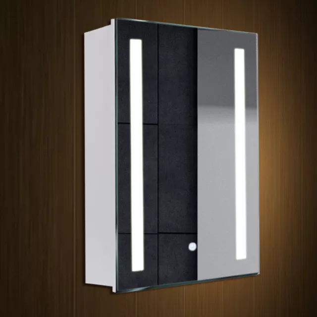 Electric LED Cabinet Mirror Bathroom Shower Room Anti-Fog Unit with 220v Socket